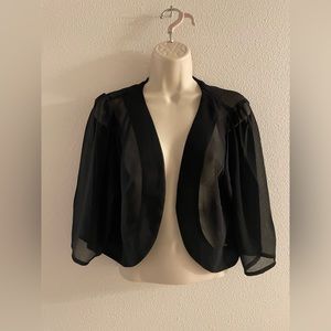 Black city chic elbow chiffon shrug plus size 1x or 16